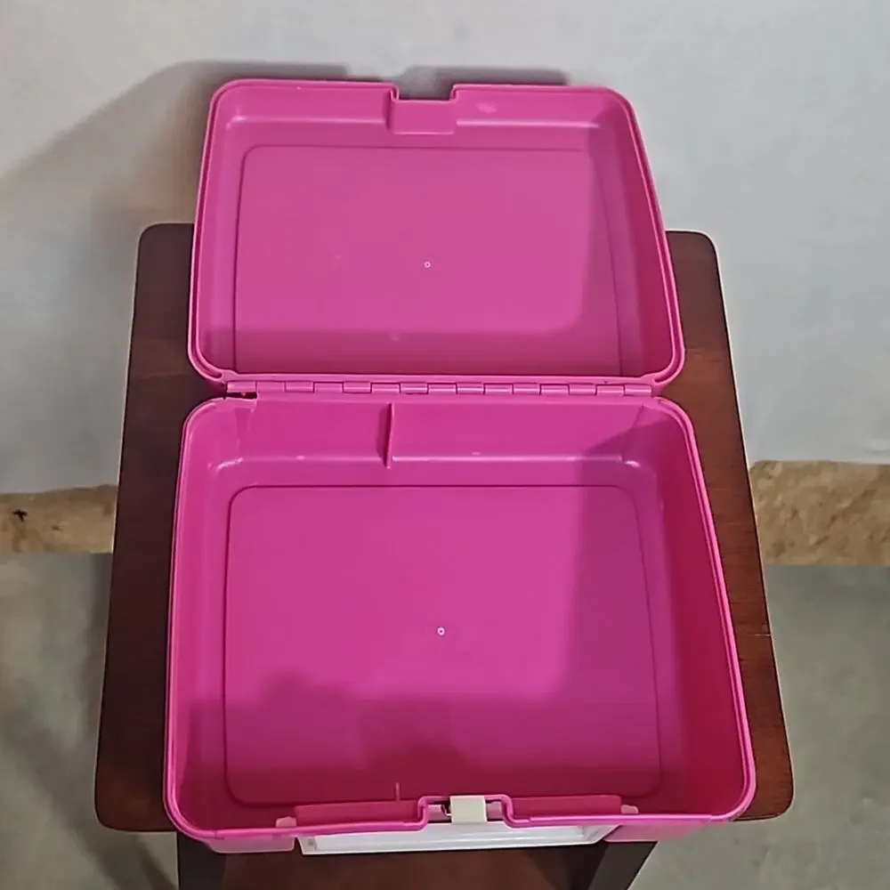 Vintage 1990s Barbie Pink Plastic Lunch Box by Thermos Retro 90s Girls Toy